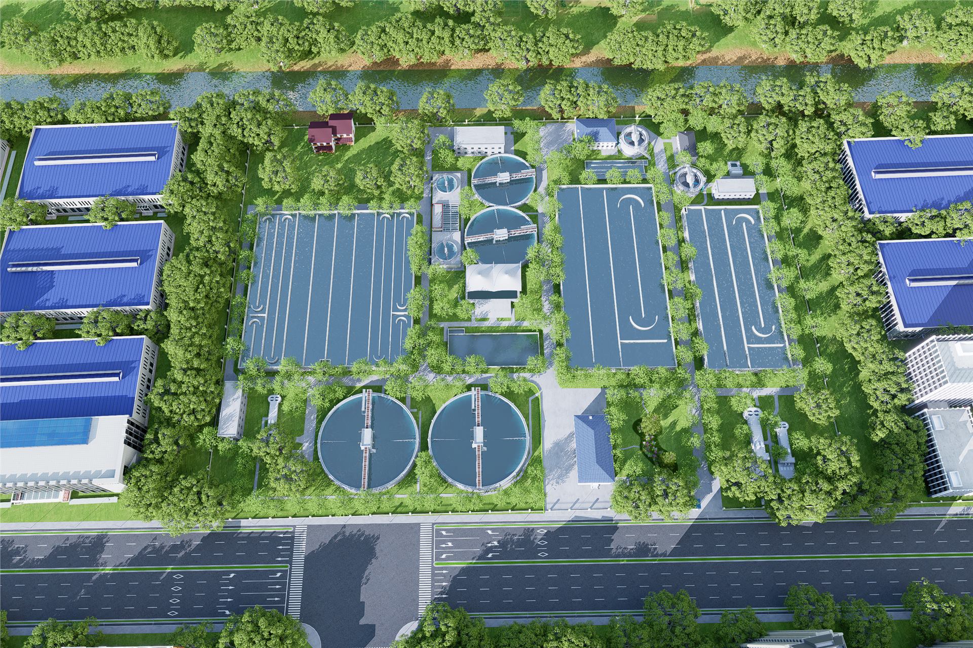 同源污水处理厂提标改造工程 BIM 应用成果图