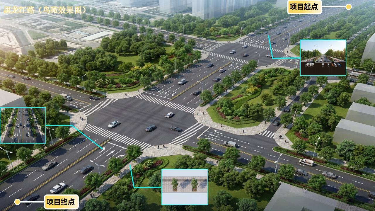 黑龙江路（繁华大道-大连路）道路工程 BIM 应用成果图