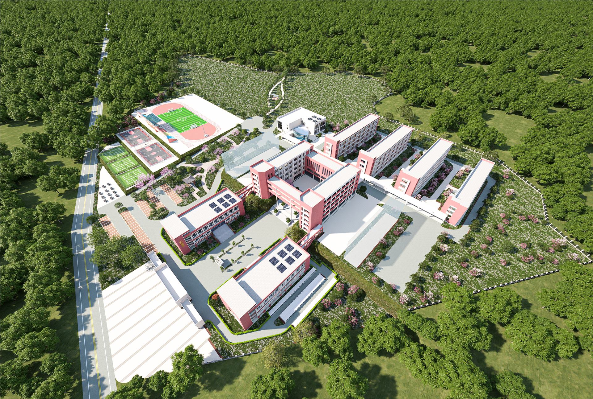 兴国县均村乡杨殷中学建设项目 BIM 应用成果图