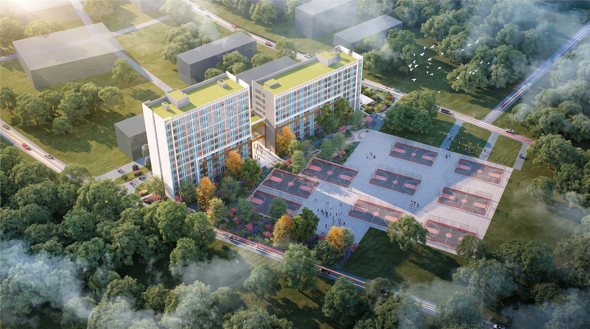 南京信息工程大学新建文园学生宿舍项目施工总承包 BIM 应用成果图