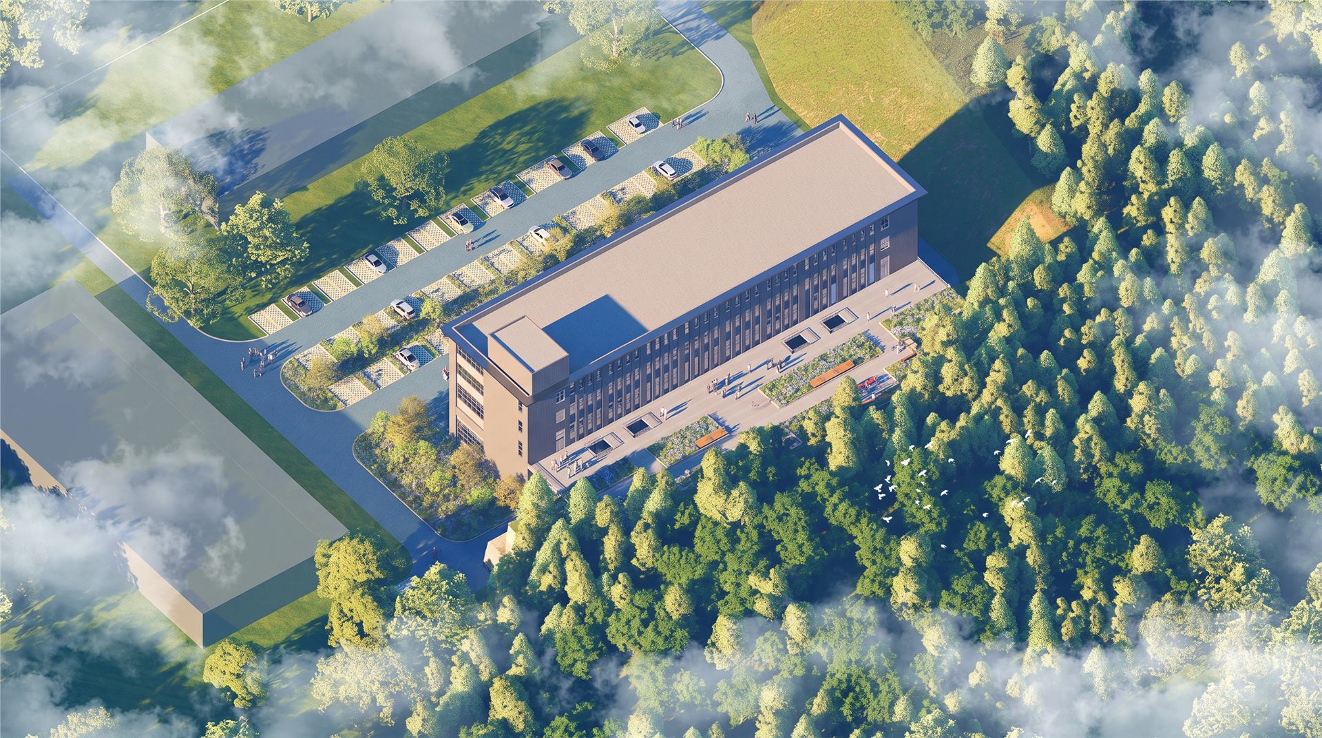 某研究平台厂房建筑工程施工 BIM 应用成果图