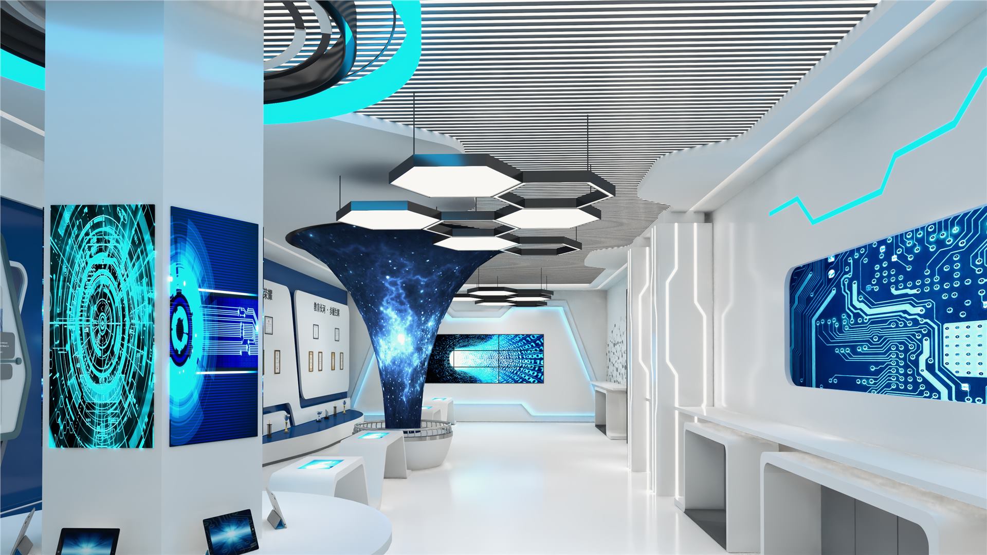 准格尔旗⺠族团结智能体验馆 BIM 应用成果图