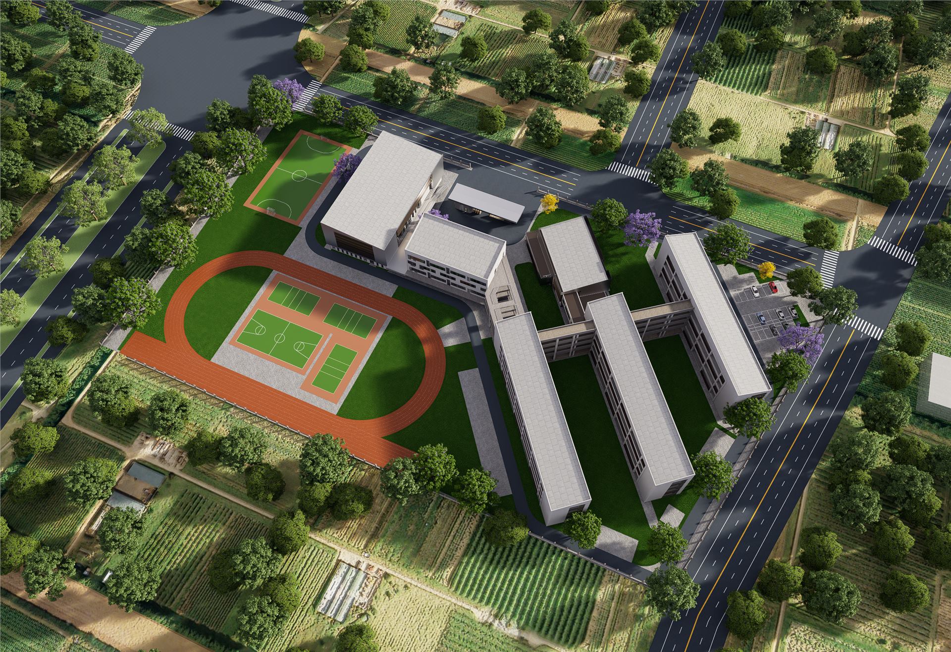 黄泽镇中心小学异地新建项目-小学工程（第二次） BIM 应用成果图
